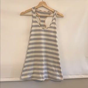 Lululemon tank top. Grey & white stripe. Size 8